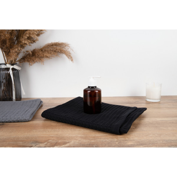 Фото - Рушник банний GM Textile вафельний чорний 70х140, 280 г/м2