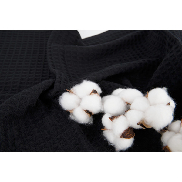 Фото - Рушник банний GM Textile вафельний чорний 70х140, 280 г/м2