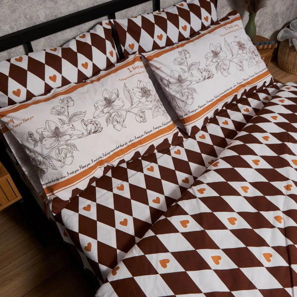 Фото - Комплект постільної білизни Moon&Star Бязь Gold Люкс Heart Patch 200х220 нав. 2х70х70 (MS-820009392)