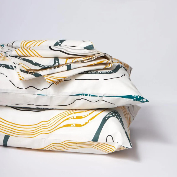 Фото - Комплект постільної білизни Moon&Star Бязь Gold Люкс Natural Waves 143х210 см нав. 4х50х70 (MS-820009538)