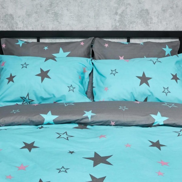 Фото - Комплект постільної білизни Moon&Star Бязь Gold Люкс Starry Skies King Size 220x240 нав. 4х50х70 (MS-820007003)