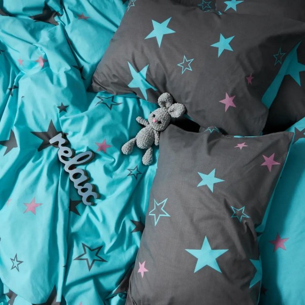 Фото - Комплект постільної білизни Moon&Star Бязь Gold Люкс Starry Skies King Size 220x240 нав. 4х50х70 (MS-820007003)
