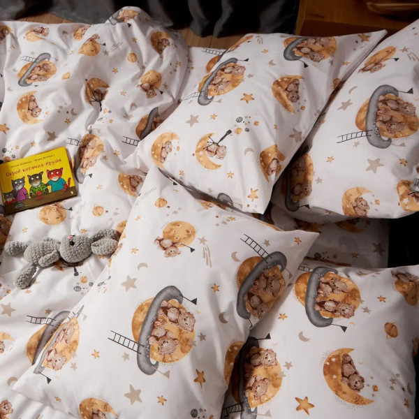 Фото - Комплект постільної білизни Moon&Star Бязь Gold Люкс Teddy Dreams 143х210 см нав. 4х50х70 (MS-820009853)