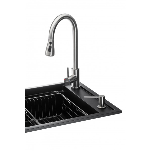 Фото - Мойка кухонная+смеситель GRANADO Basic Estella black shine