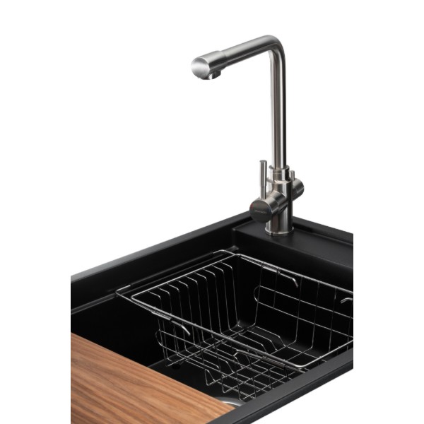 Фото - Мийка кухонна+змішувач GRANADO Optimal Estella black shine