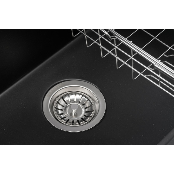 Фото - Мийка кухонна+змішувач+дозатор GRANADO Optimal Artes black shine (+Badalona LUX inox+ Redondo inox+кошик+дошка)
