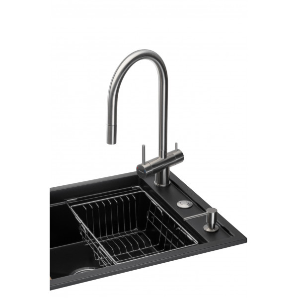 Фото - Мийка кухонна+змішувач GRANADO Royal Estella black shine