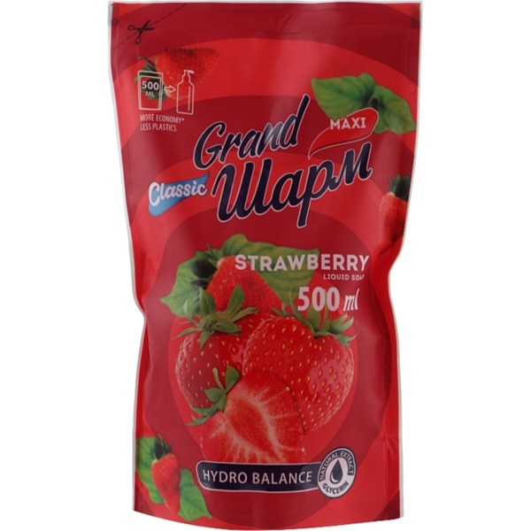Фото - Жидкое мыло для рук Grand Шарм Maxi Strawberry 500 мл (4820195504130)