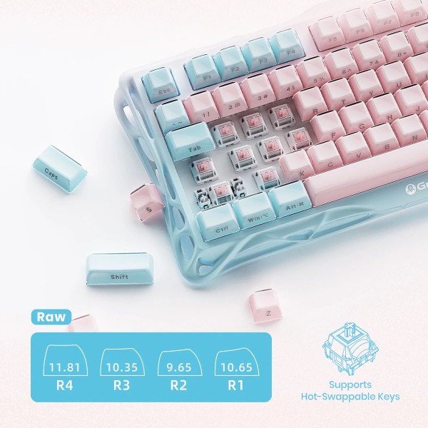 Фото - Клавиатура беспроводная игровая GravaStar Mercury K1 Lite Lumen Rose (GSK1LITE_PM_PNK)