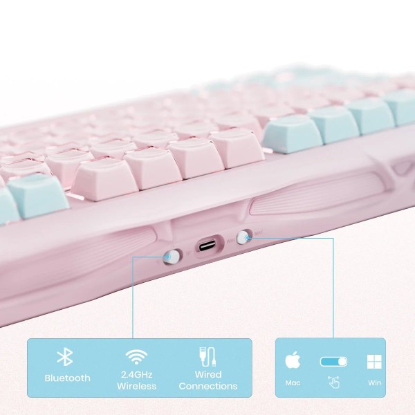 Фото - Клавиатура беспроводная игровая GravaStar Mercury K1 Lite Lumen Rose (GSK1LITE_PM_PNK)