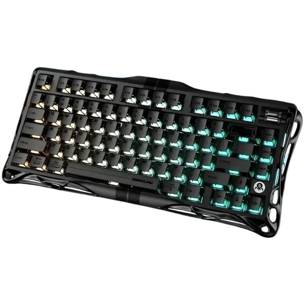 Фото - Клавіатура бездротова ігрова GravaStar Mercury V75 80keys, Magnetic Jade Pro, 8K, USB-A, RGB, Stealth Black (GSV75_XTAL_BLK)