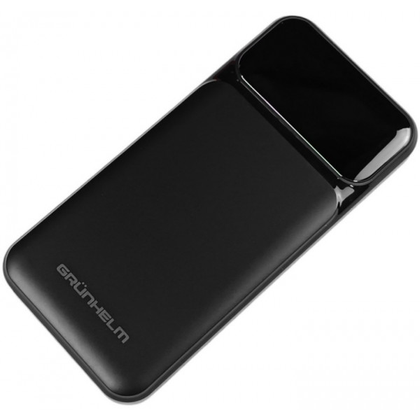Фото - Батарея мобільна Grunhelm 10.000 mAh Black швидка зарядка 22.5W (GP-10BQC)