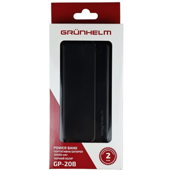 Фото - Батарея мобильная Grunhelm 20.000 mAh Black (GP-20B)