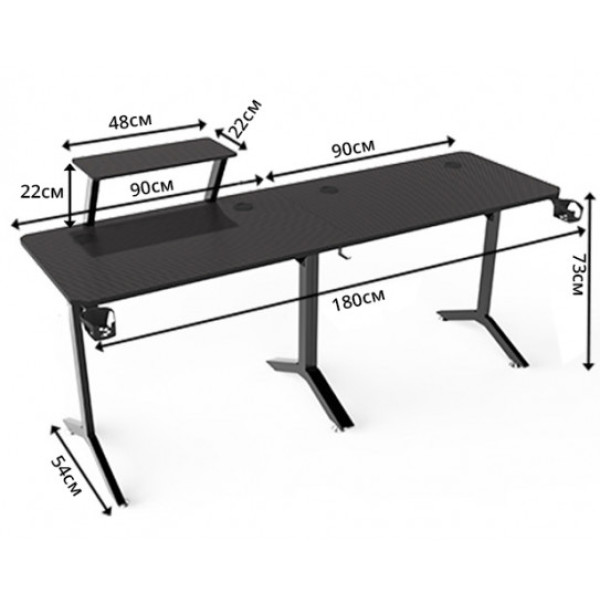 Фото - Стіл комп'ютерний GT Racer T-1247 Black