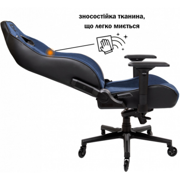 Фото - Крісло для геймерів GT Racer X-8009 Fabric Dark Blue/Black