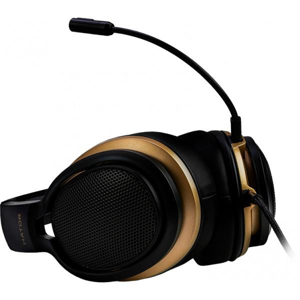 Фото - Гарнитура проводная игровая Hator Hellraizer Black/Gold (HTA-813)