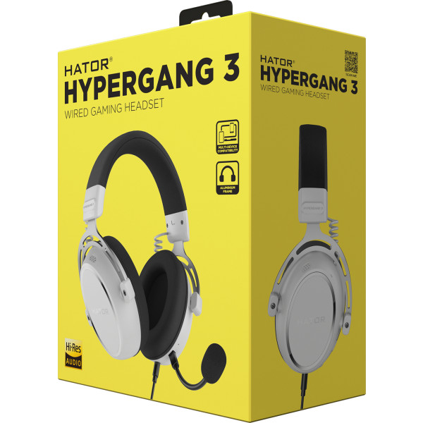 Фото - Гарнитура проводная игровая Hator HYPERGANG 3 Hi-Res White ((ESH06)