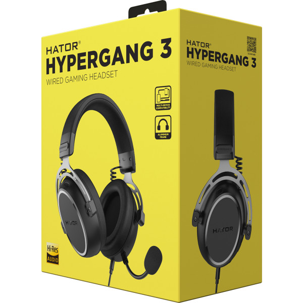 Фото - Уценка - Гарнитура проводная игровая Hator HYPERGANG 3 Hi-Res Black (ESH05)