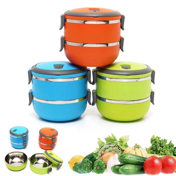 Фото - Термос для продуктов Heinner 0,7+0,7л Orange (HR-F-863-2P)