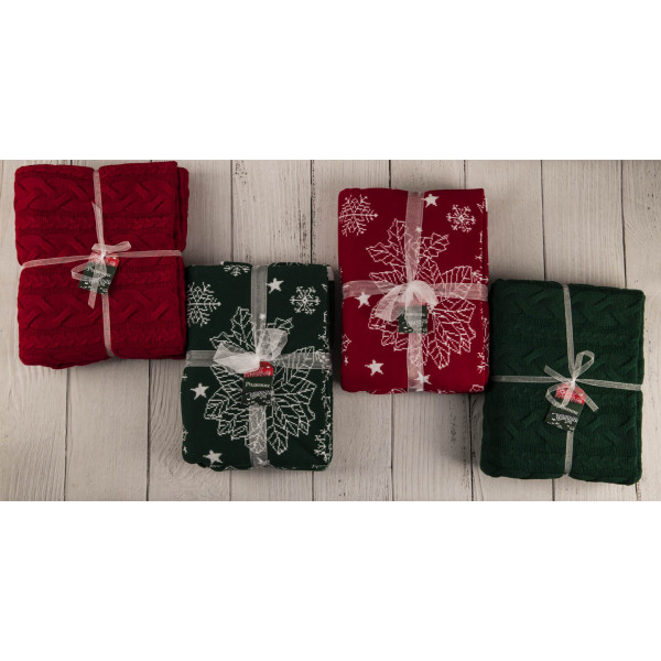 Фото - Плед полуторний Прованс Hit Kosa-01 червоний 130х170 (030172)