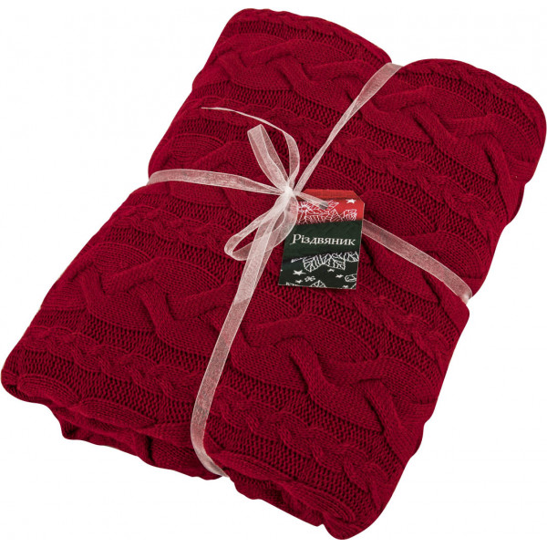 Фото - Плед полуторний Прованс Hit Kosa-01 червоний 130х170 (030172)