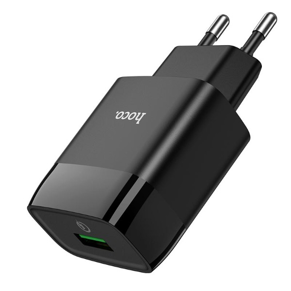 Фото - Мережевий зарядний пристрій HOCO C72Q QC3.0 charger set(Type-C) 18W Black (6931474732545)