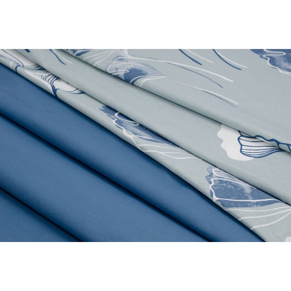 Фото - Комплект постільної білизни Home Line Гінго білоба/сіро-блакитний (161418)