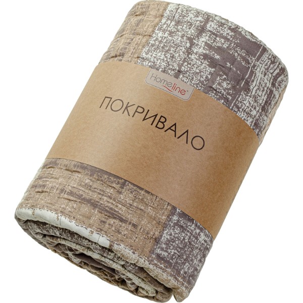 Фото - Покрывало двуспальное Home Line 210Х240 1910740-06 Прямоугольники бежевые и коричневые (178343)