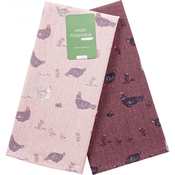 Фото - Набор полотенец Home Line 40Х60 Прогулка с цыплятами розовый/бордовый 2 шт. (183698)