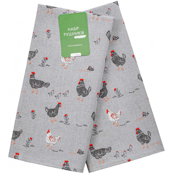 Фото - Набор полотенец Home Line 40Х60 Прогулка с цыплятами серый 2 шт. (183916)