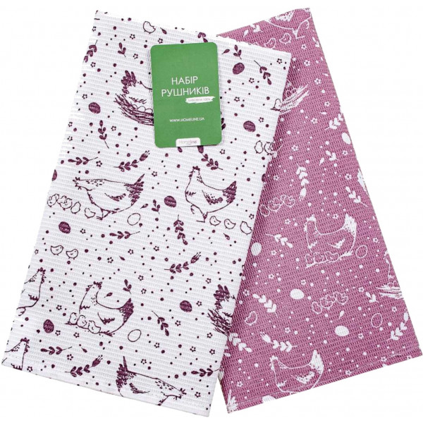 Фото - Набор полотенец Home Line 45Х60 курочки лиловый (183182)