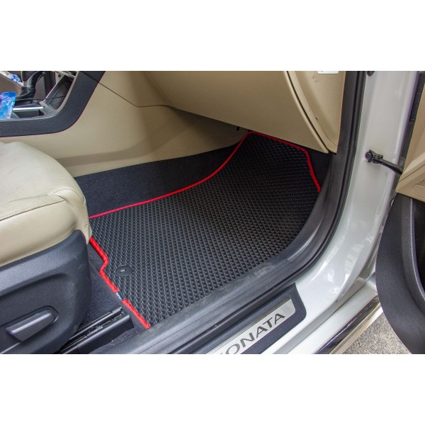 Фото - Коврики ворсовые в салон авто EVAtech Standard для Hyundai Sonata (LF) Hybrid 2014-2019 7 поколение Sedan USA черный кант HY43551PVB4KH3VEB