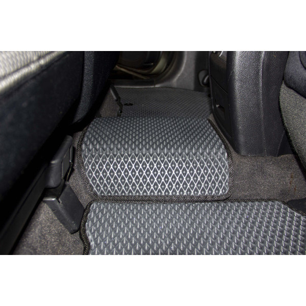 Фото - Килимки ворсові в салон авто EVAtech Standard для Hyundai Santa FE (CM) 5 seats 2006-2010 2 покоління SUV Korea чорний кант HY33308CVB5KD2VEB