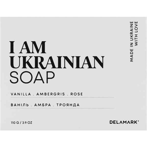 Фото - Тверде мило DeLaMark з ароматом ванілі амбри троянди 110 г (4820152333292)