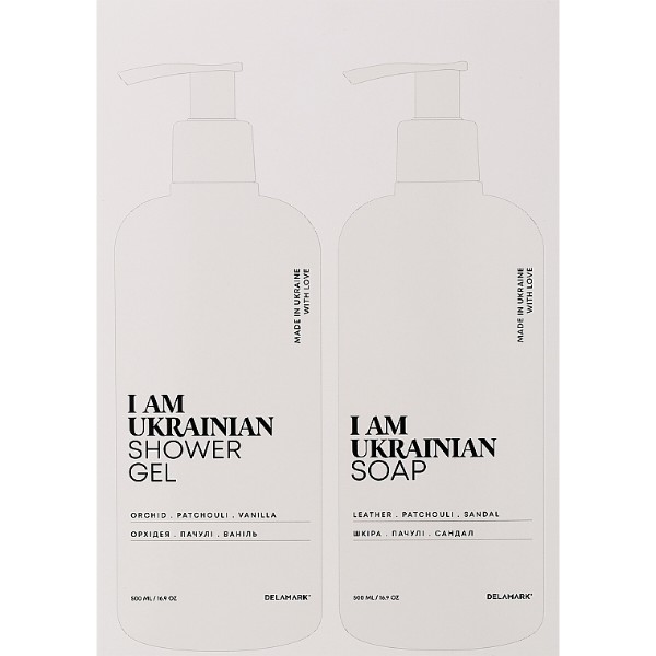 Фото - Набір для догляду за тілом DeLaMark Рідке мило 500 мл  +Гель для душу з ароматом орхідеї пачулі ванілі 500 мл (4820152333612)