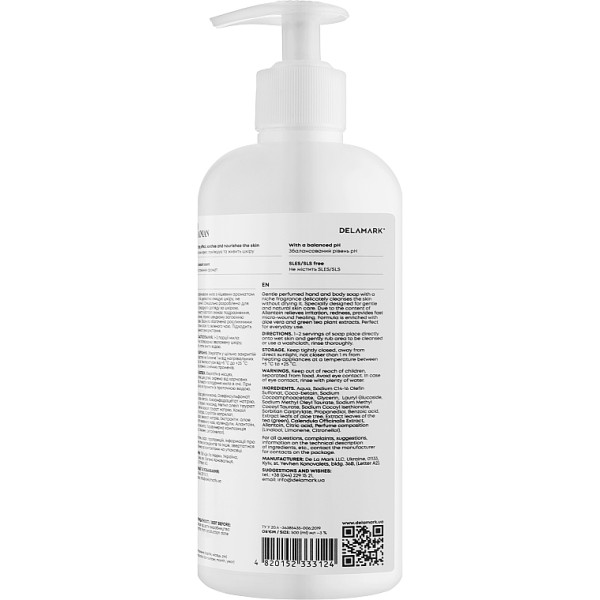 Фото - Рідке мило для рук DeLaMark з ароматом орхідеї пачулі ванілі 500 мл (4820152333124)