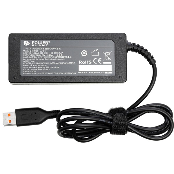 Фото - Зарядний пристрій для ноутбука PowerPlant IBM/Lenovo 220V 20V 65W 3.25A (YOGA3) (IB65HYOGA)
