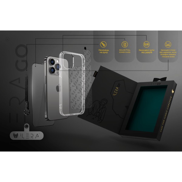 Фото - Чехол для смартфона ILera Go Ice Case with Hand stripe /чехол,стекло,ремень/ iPhone 14 Pro (iLGoHnd14Pr)