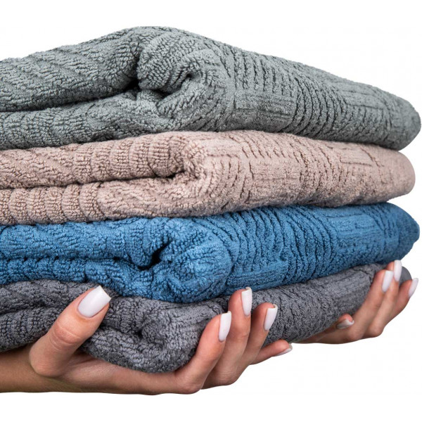 Фото - Полотенце банное GM Textile Уэльс синий махровый 70х140