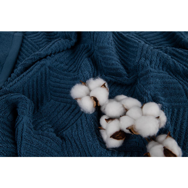 Фото - Рушник для обличчя GM Textile Уельс синій махровий 50х90