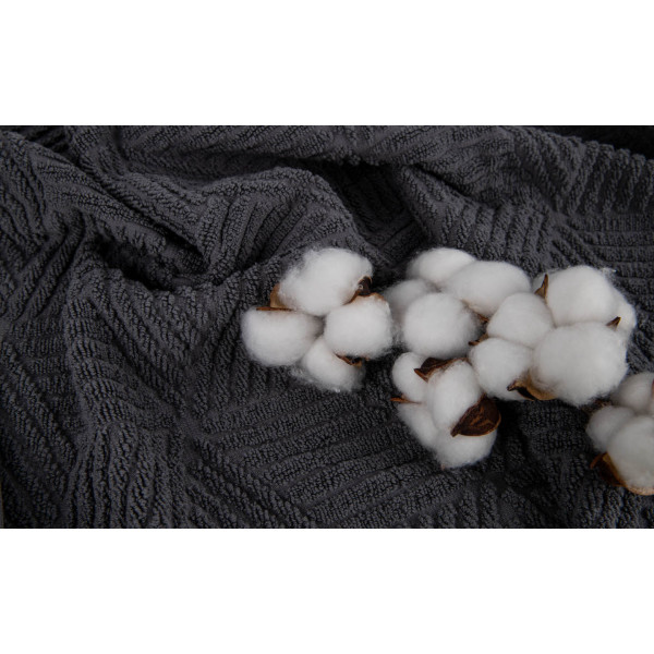 Фото - Рушник для обличчя GM Textile Уельс темно-сірий махровий 50х90