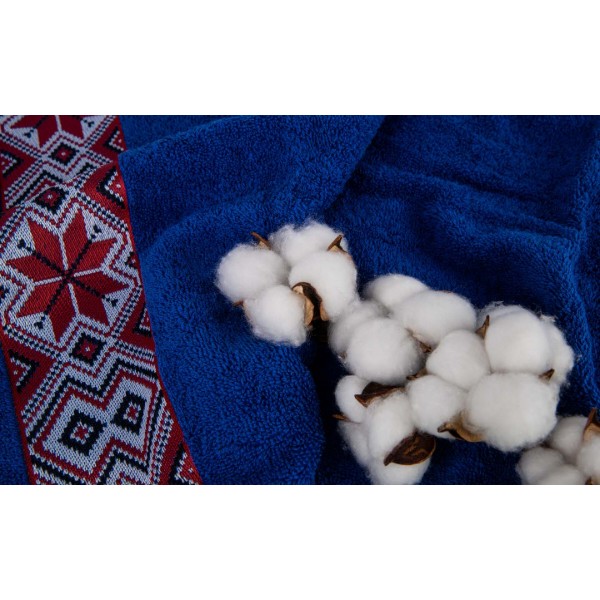 Фото - Рушник для обличчя GM Textile махровий синій Єдність 50х90