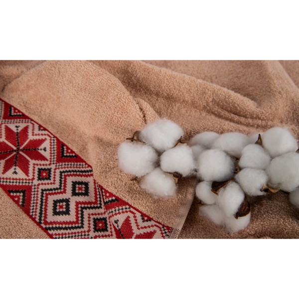 Фото - Рушник банний GM Textile махровий бежевий Єдність 70х140