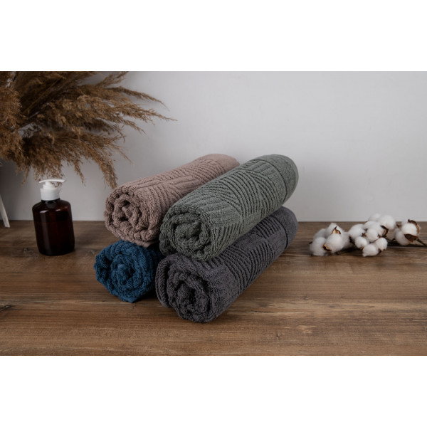 Фото - Полотенце банное GM Textile Уэльс синий махровый 70х140