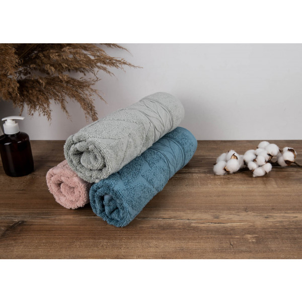 Фото - Рушник для рук GM Textile блакитний листочок махровий 40х70