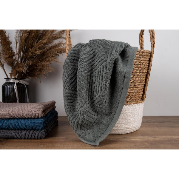 Фото - Рушник для обличчя GM Textile Уельс темно-м"ятний махровий 50х90