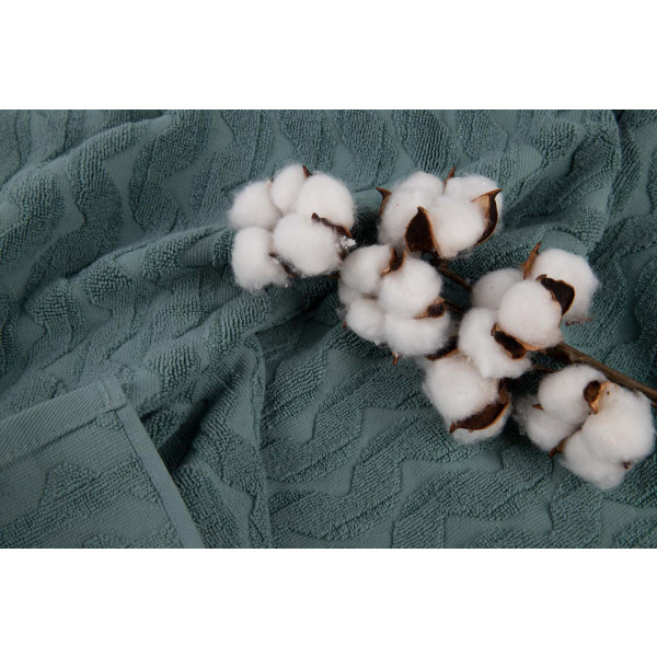 Фото - Полотенце банное GM Textile махровое жаккардовое мятный (зигзаг) 70х140