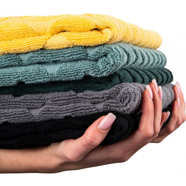 Фото - Рушник для обличчя GM Textile махровий жакардовий сірий (зігзаг) 50х90