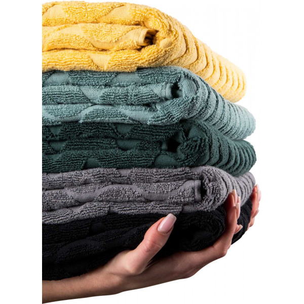 Фото - Рушник банний GM Textile махровий жакардовий сірий (зігзаг) 100х150