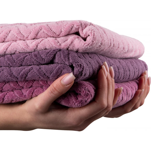 Фото - Рушник для обличчя GM Textile махровий жакардовий велюр рожевий 50х90